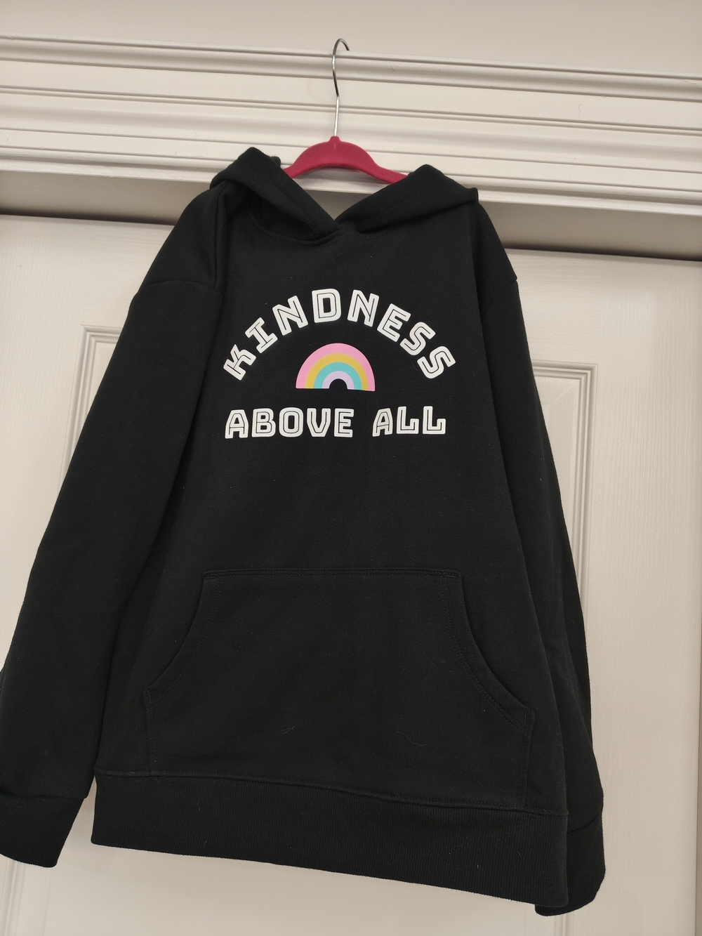 Cat & Jack Black Hoodie with Rainbow "Kindness Above All"